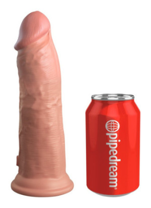 8" Vibrating + Dual Density Silicone Cock